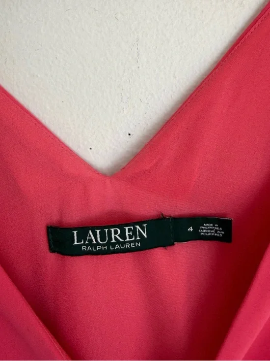 Ralph Lauren Black Label Sleeveless V-Neck Shift Dress in Pink - Picture 5 of 5